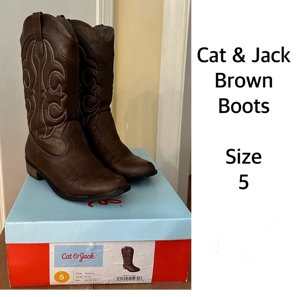 Cat & Jack Brown Boots - Size 5